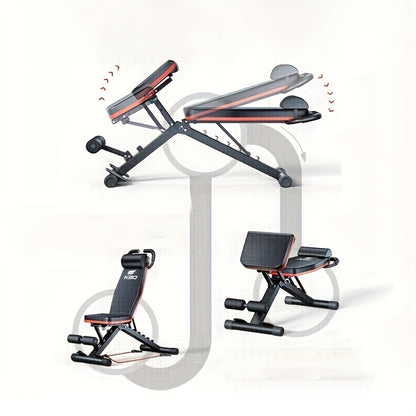Foldable design of GymWave adjustable gym bench for storage