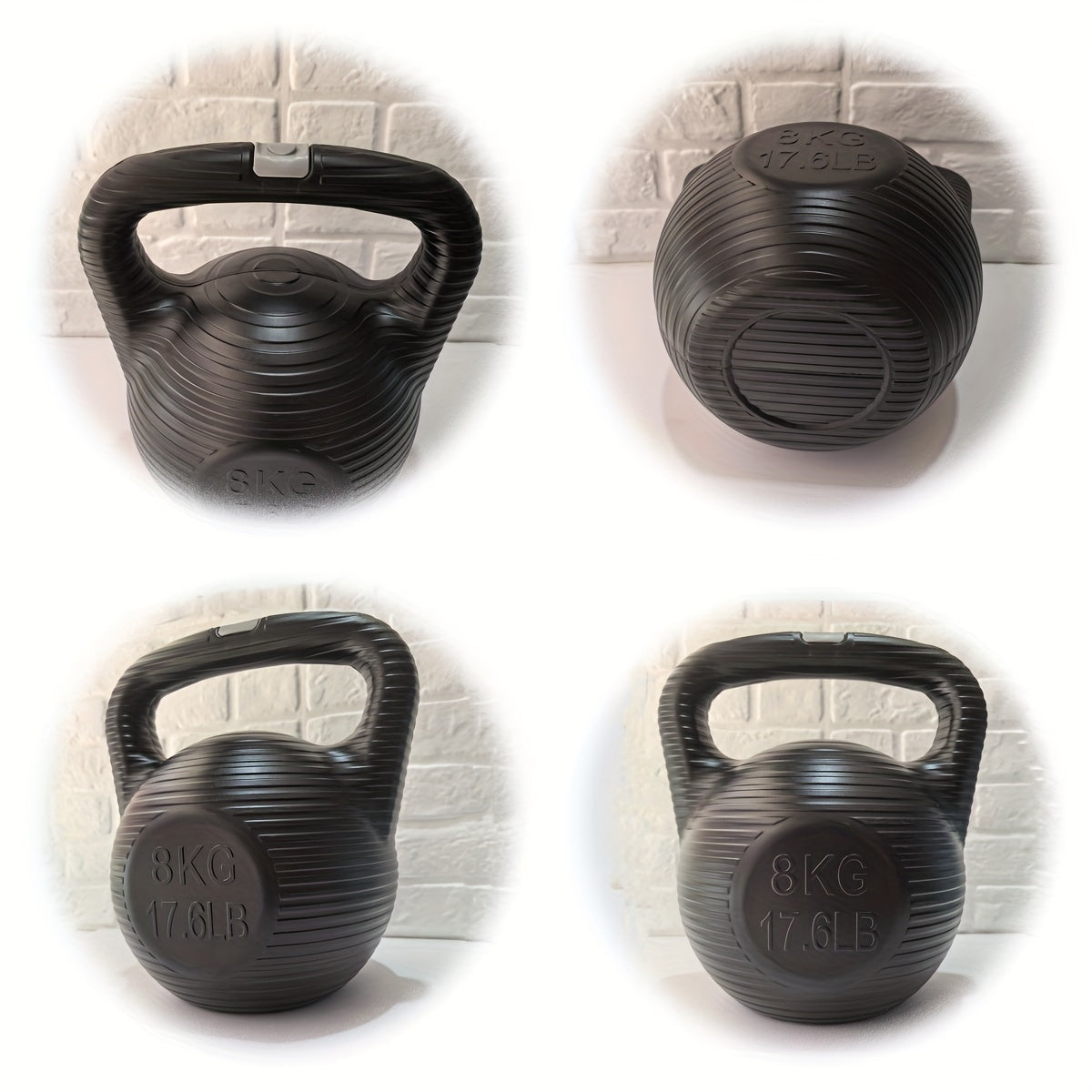 GymWave black kettlebell shown in every angle