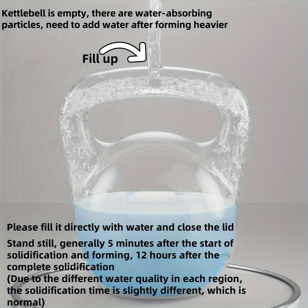 Filling the empty kettlebell with watter