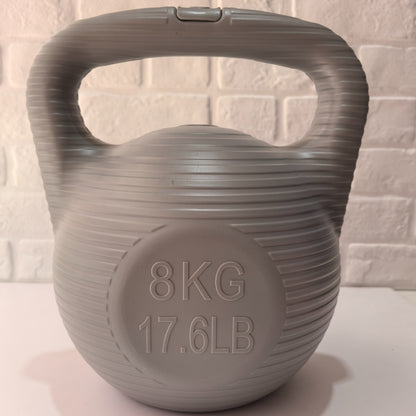 Functional training workout at home using gray GymWave kettlebell