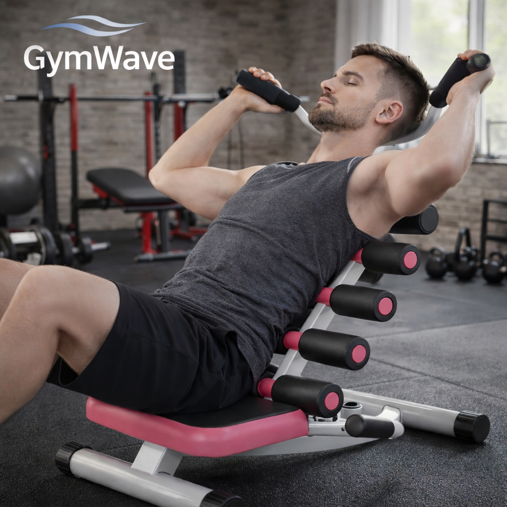 GymWave Lumbar Spine Reliever – Front view of ergonomic back stretching bench