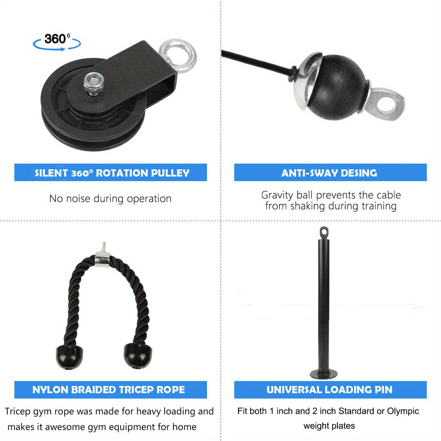 Portable GymWave cable pulley system for strength training at home