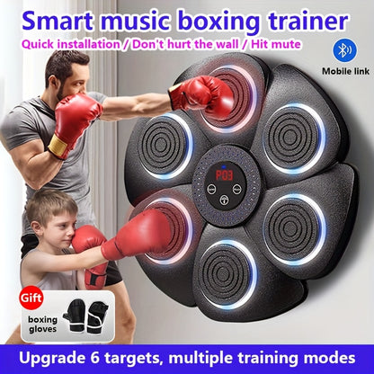 GymWave punch trainer with illuminated LED target pads used by all ages