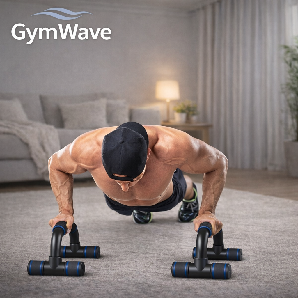 GymWave push-up bars used for chest and upper body workouts at home