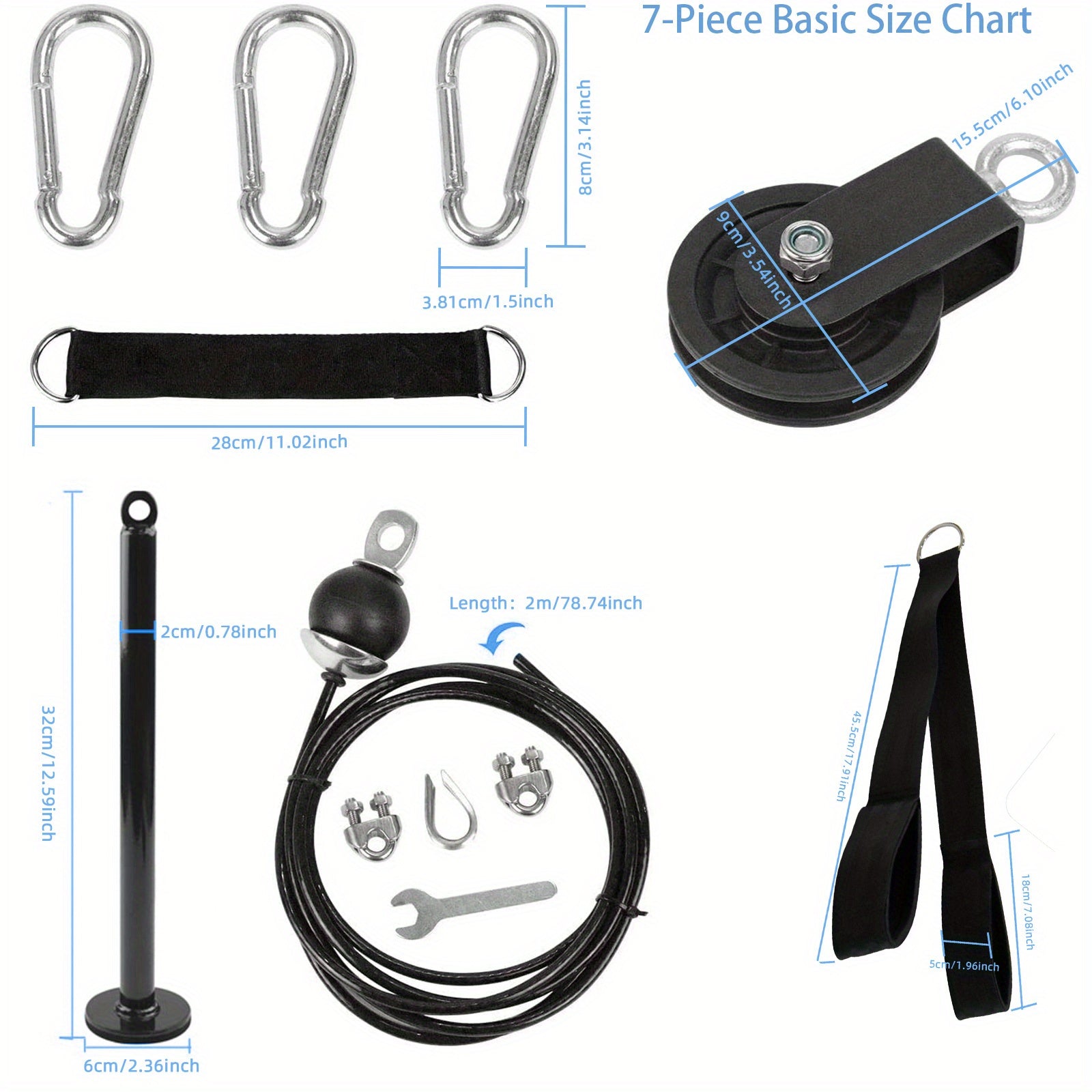 Set of upper body cable workout