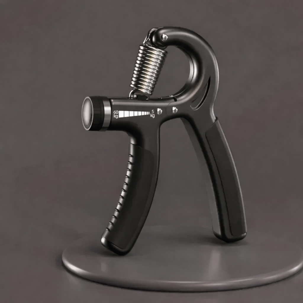 Black adjustable hand grip 5 to 60 kg for grip and forearm workouts