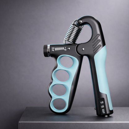 Blue adjustable hand grip 5 to 150 kg for advanced strength training