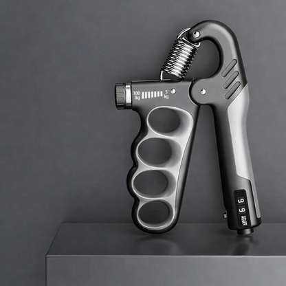 Gray adjustable hand grip 5 to 100 kg for resistance training