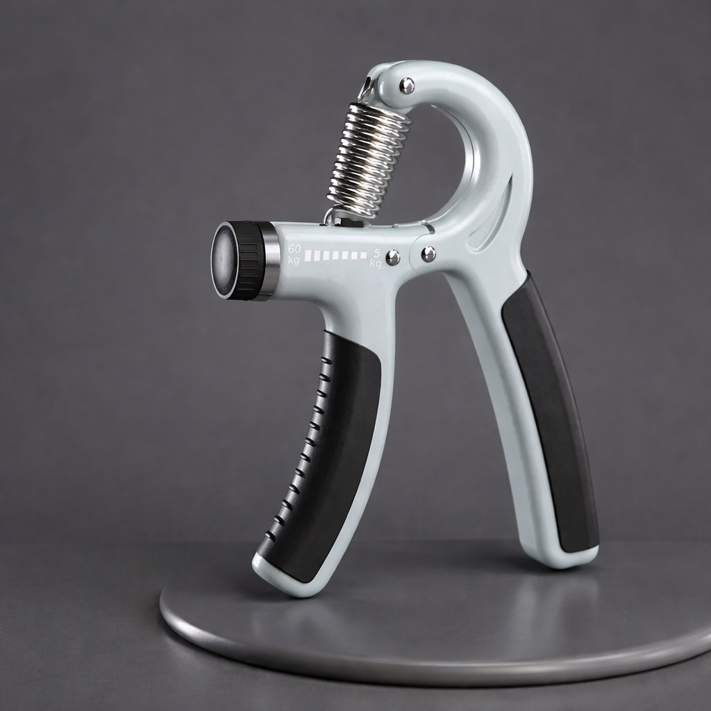 Gray adjustable hand grip 5 to 60 kg for hand strength training
