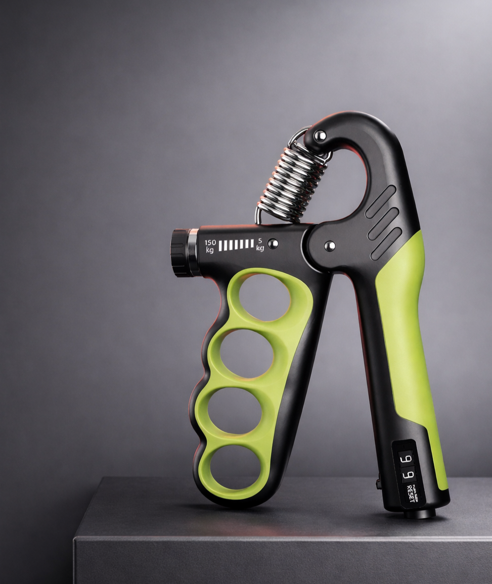 Green adjustable hand grip 5 to 150 kg for strength training