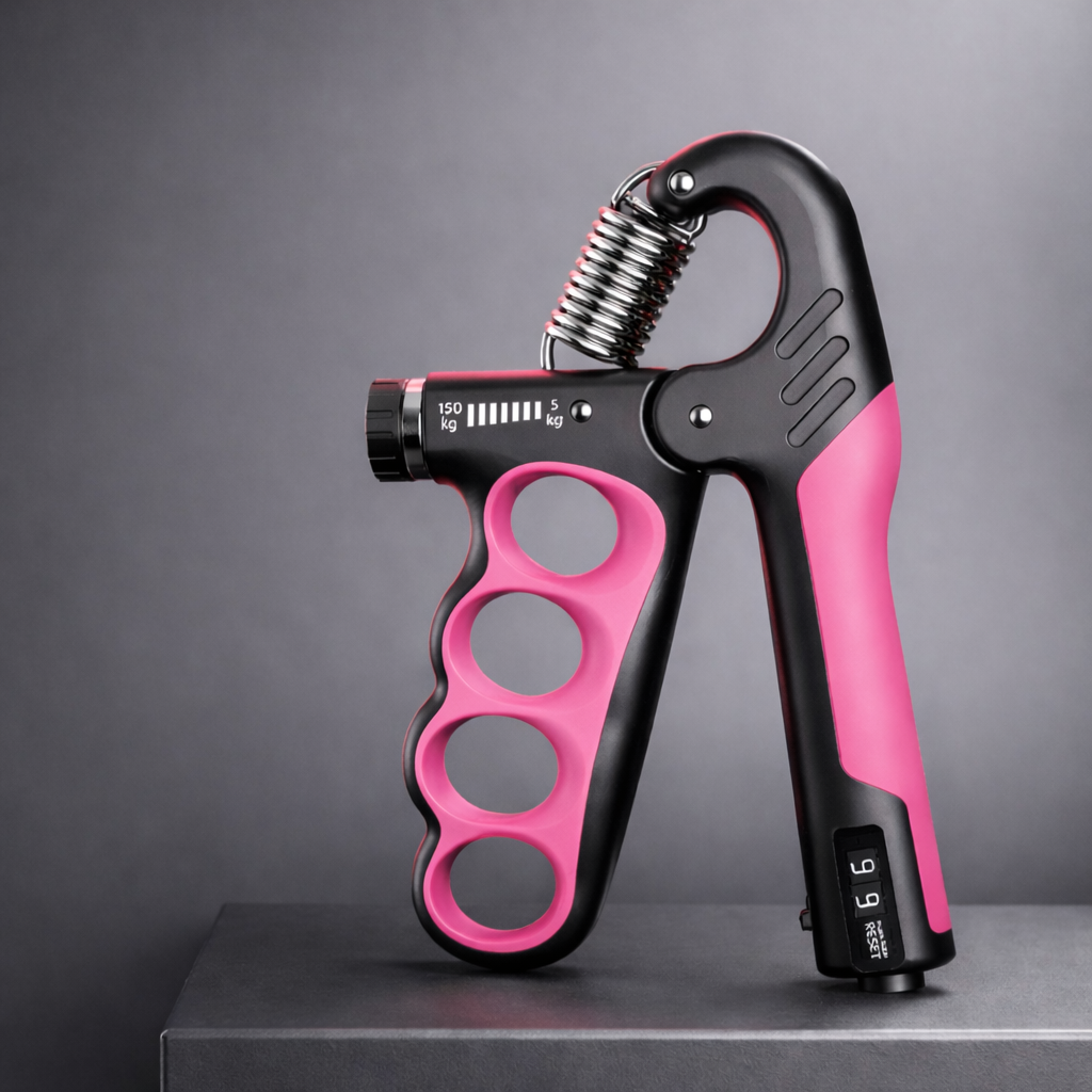 Pink adjustable hand grip 5 to 150 kg for grip strength workouts