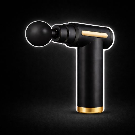 Handheld muscle massager designed for deep tissue relief and recovery, providing targeted vibration therapy to help reduce muscle soreness, improve circulation, and support post-workout relaxation and recovery.