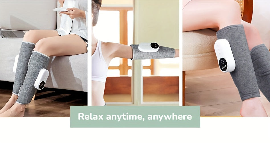 heated air compression leg wrap providing soothing muscle therapy