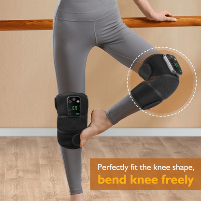 Close-up of control panel with 3 adjustable temperature settings on knee pad