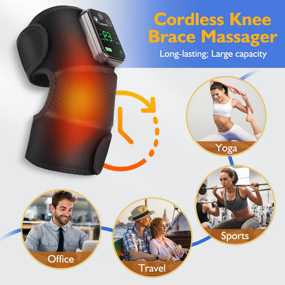 Foldable and portable electric knee pad ready for storage or travel