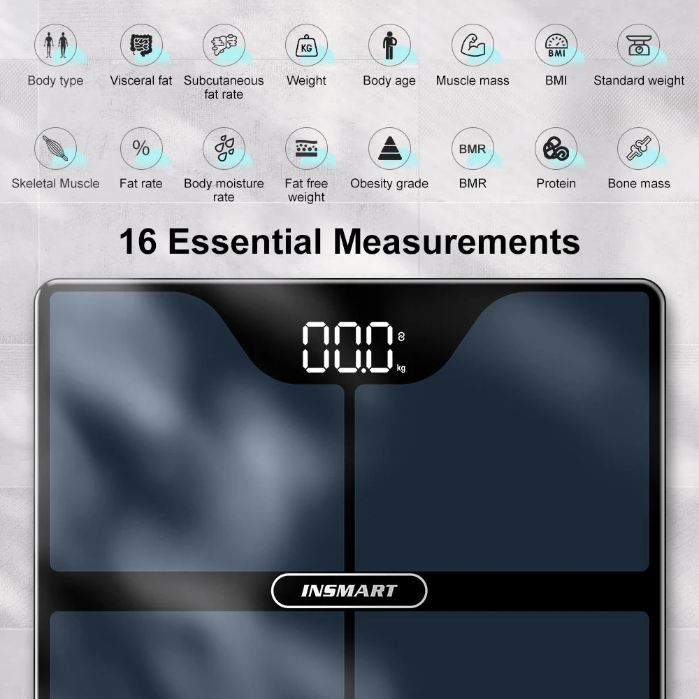 INSMART body fat scale paired with smartphone app for tracking body metrics