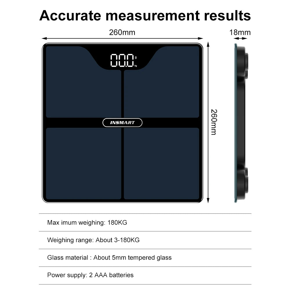 Lightweight and portable INSMART body fat scale for easy storage