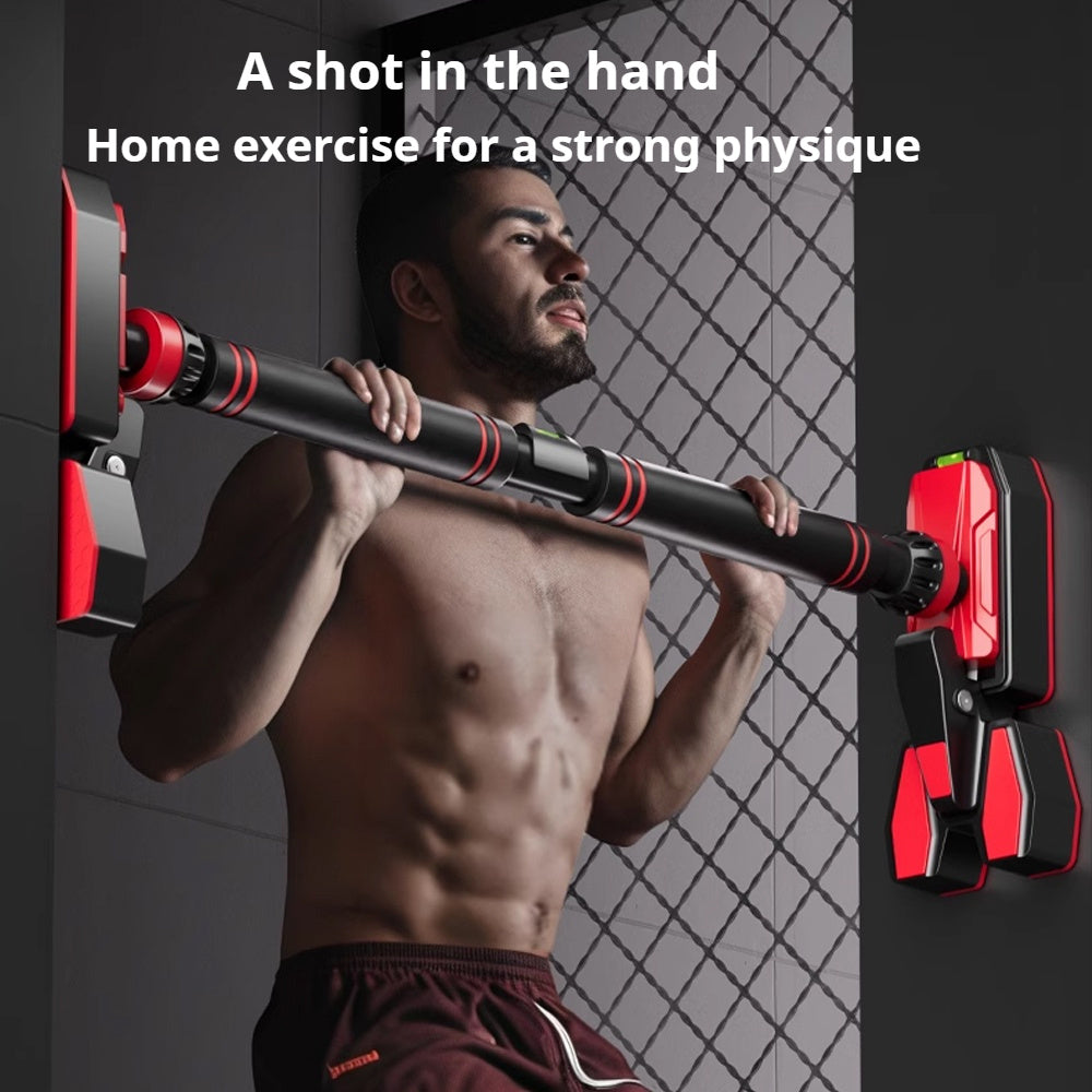 Angled view of black Ladder Pull Up Bar for home workouts