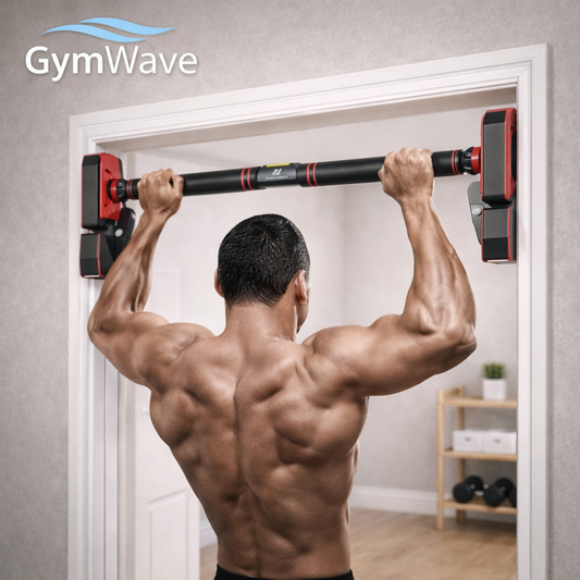 GymWave Ladder Pull Up Bar black variant, front view