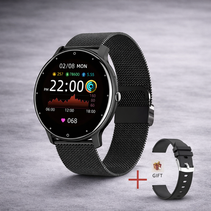 LIGE smartwatch with black mesh strap