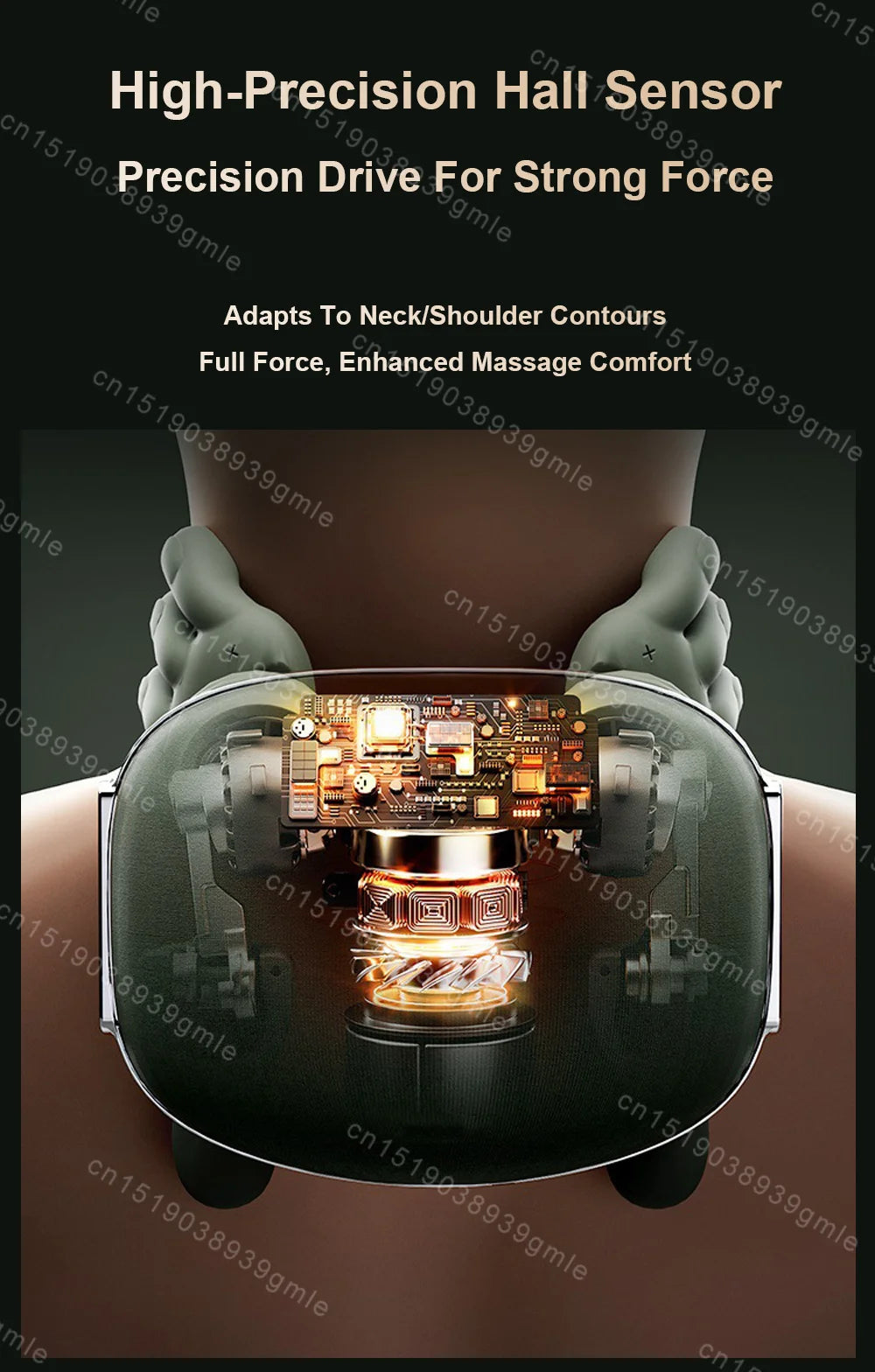 Electric neck massager relieving muscle tension and soreness with high precision