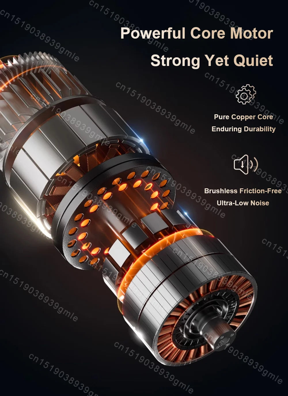 Heated function of the electric massager with a powerful core motor