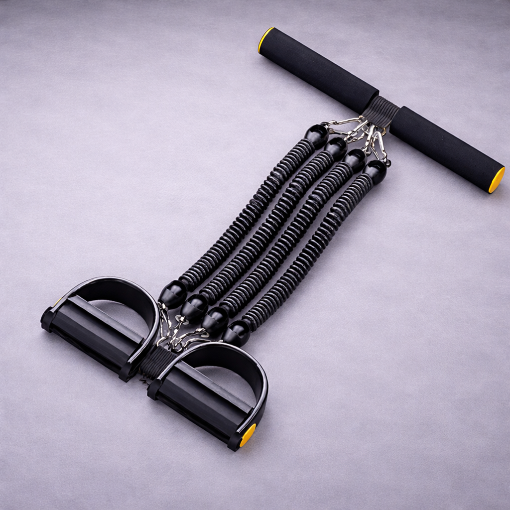 Black pedal tension rope puller for full body resistance training