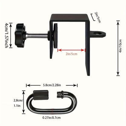 Portable door workout trainer grounded on floor in home gym setting