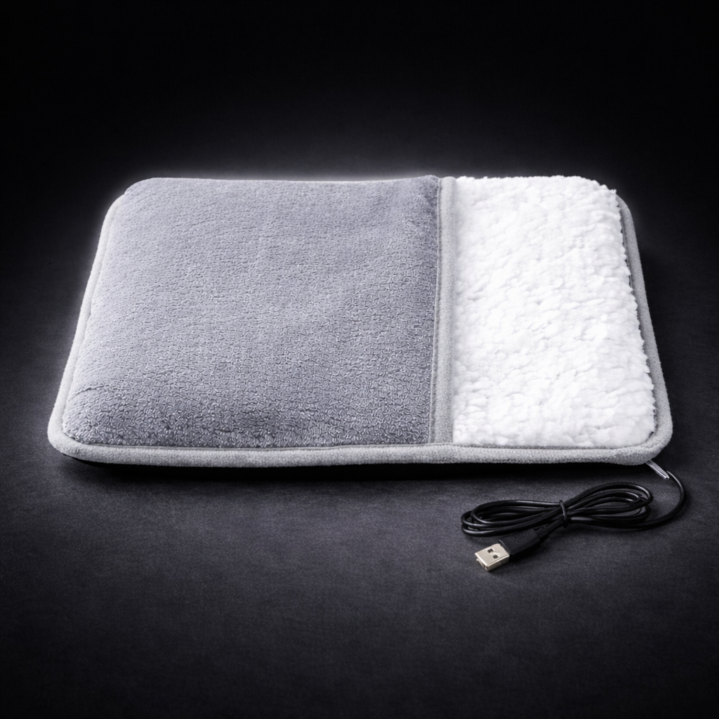 Portable USB electric heating pad designed for soothing warmth and comfort, providing gentle heat therapy to help relieve muscle tension, reduce stiffness, and support relaxation for back, neck, or body use.