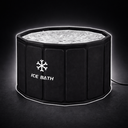 Portable ice bath tub designed for hot and cold recovery therapy, ideal for muscle recovery, reducing inflammation, and supporting post-workout or athletic recovery through full-body cold immersion at home or outdoors.