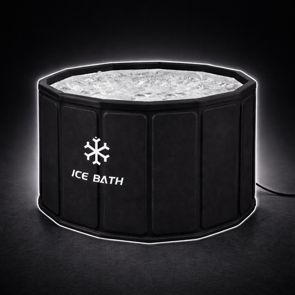 Portable ice bath tub designed for hot and cold recovery therapy, ideal for muscle recovery, reducing inflammation, and supporting post-workout or athletic recovery through full-body cold immersion at home or outdoors.