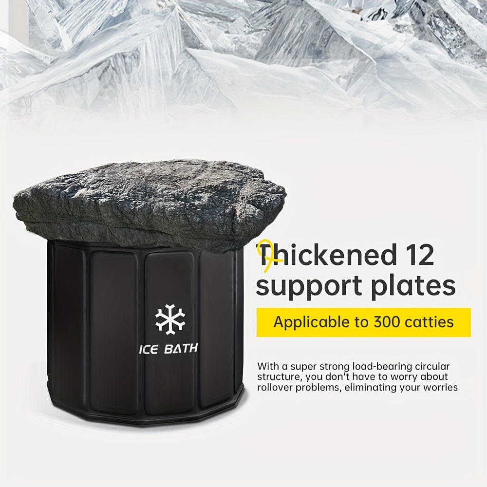 Portable recovery bathtub setup inside a home gym environment