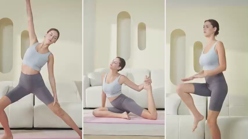 User wearing leg compression massager for home muscle recovery therapy