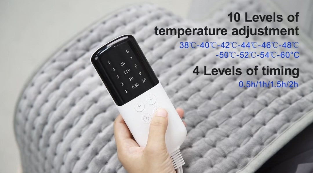 Electric heating pad for pain relief, muscle relaxation, and home therapy