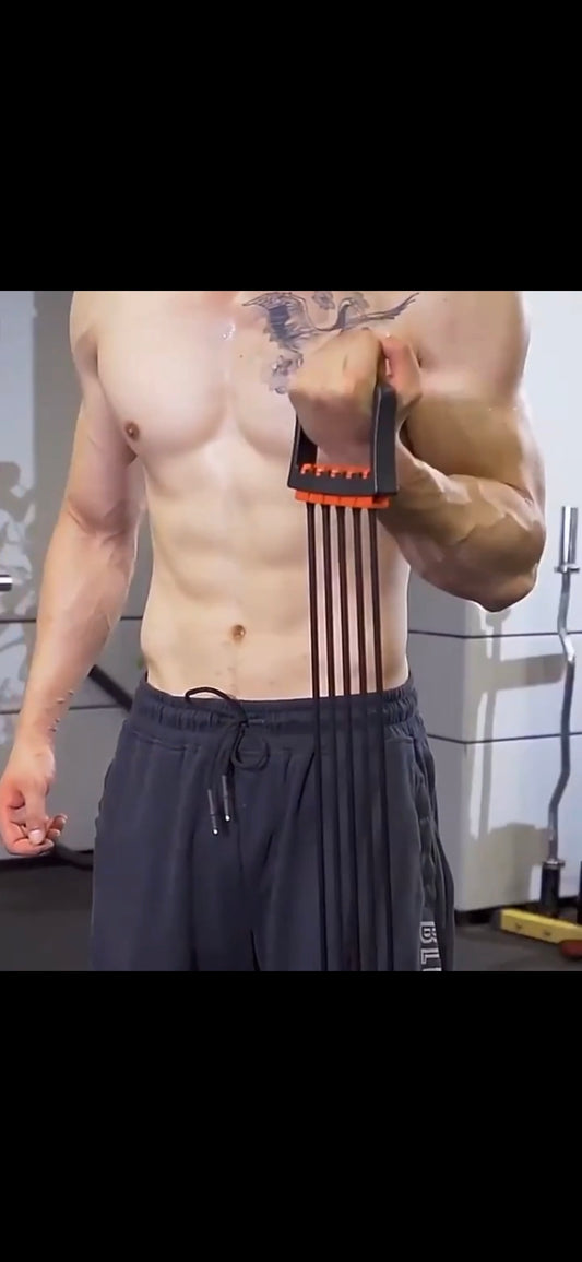 Adjustable chest expander resistance bands for home strength training and upper body workouts