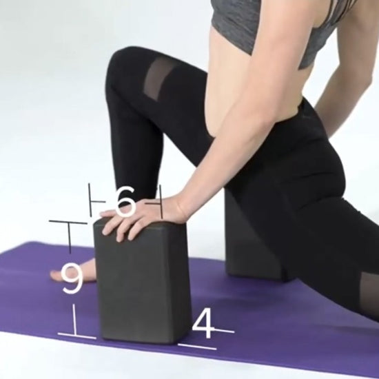 Yoga block bricks used during a stretching routine