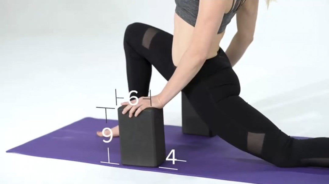 Yoga block bricks used during a stretching routine