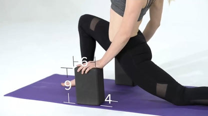 Yoga block bricks used during a stretching routine