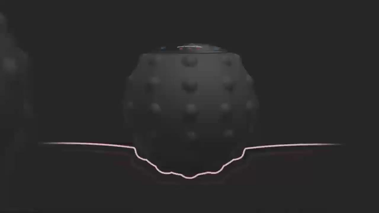 Full view of electric vibration massage ball with power and speed controls, ideal for yoga and fitness