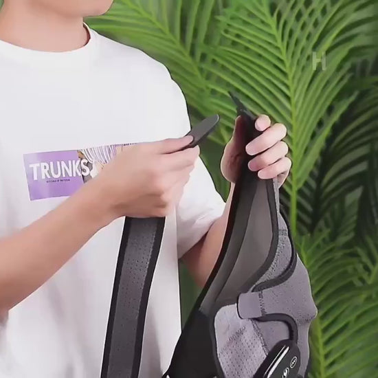 Adjustable strap of the wireless heated shoulder massager close-up