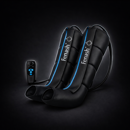 Professional 2-piece leg compression massager sleeves designed for deep dynamic recovery, using air compression therapy to help reduce muscle fatigue, improve circulation, and support post-workout leg relaxation and recovery.