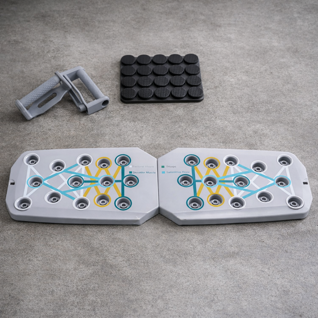 Grey push up board for chest arm and shoulder training