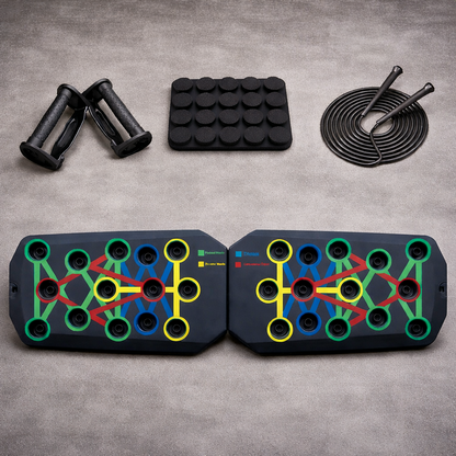 Push up board with jump rope for full body home workouts