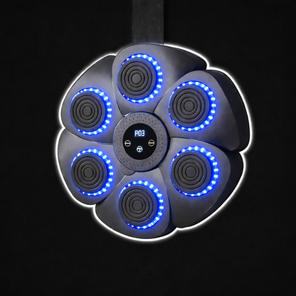 Smart LED boxing trainer with interactive reaction wall designed to improve reflexes, speed, and coordination through guided punch training.