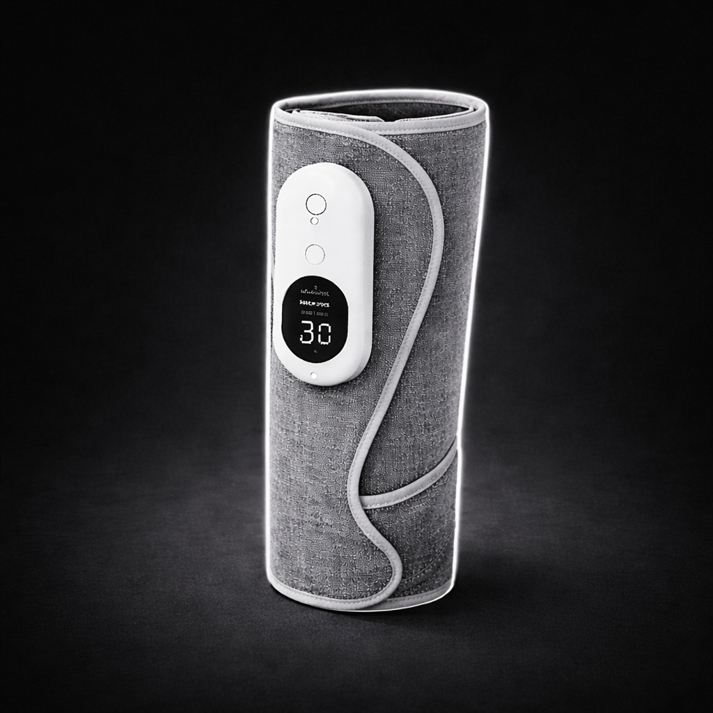 SmartHeat wireless calf and leg massager with rechargeable air compression therapy for muscle relaxation and pain relief at home.