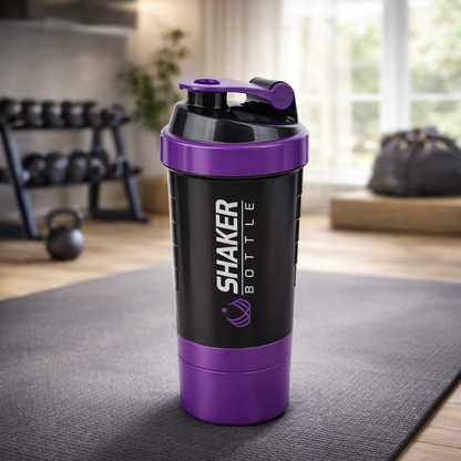 BPA-free durable plastic fitness shaker bottle