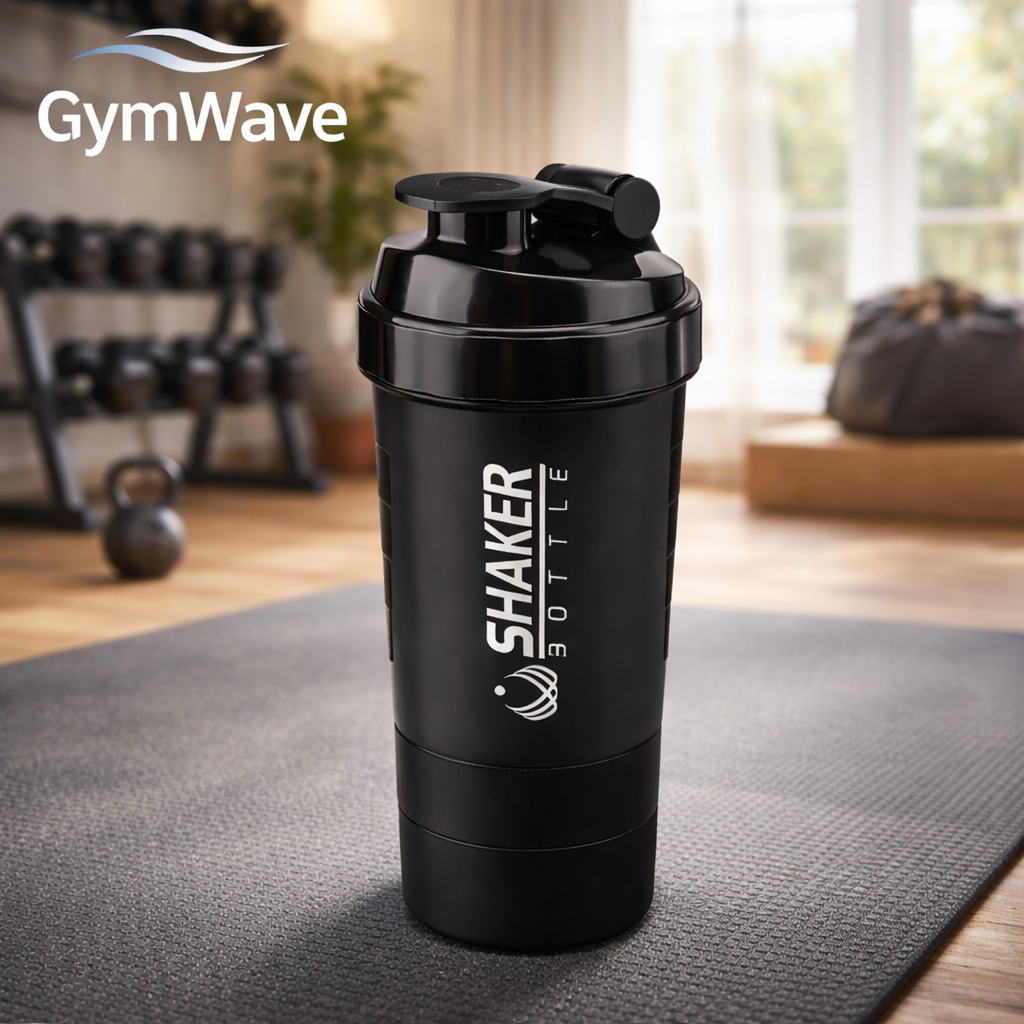 Front view of Sports Fitness Shaker Bottle – Protein Powder Mixing Cup
