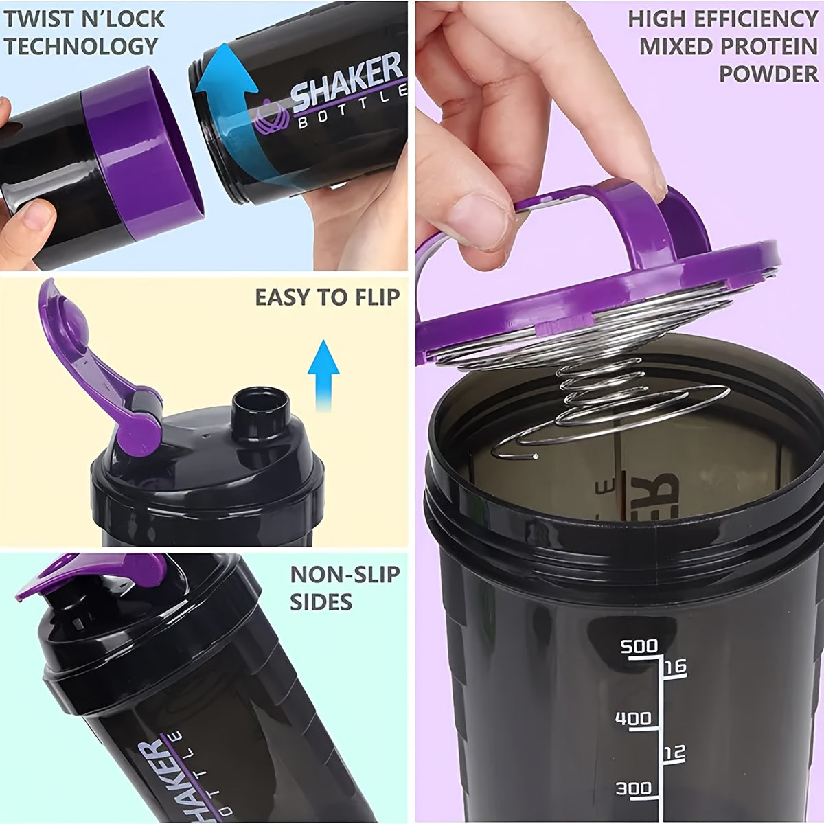 Fitness shaker bottle being held by a person after workout