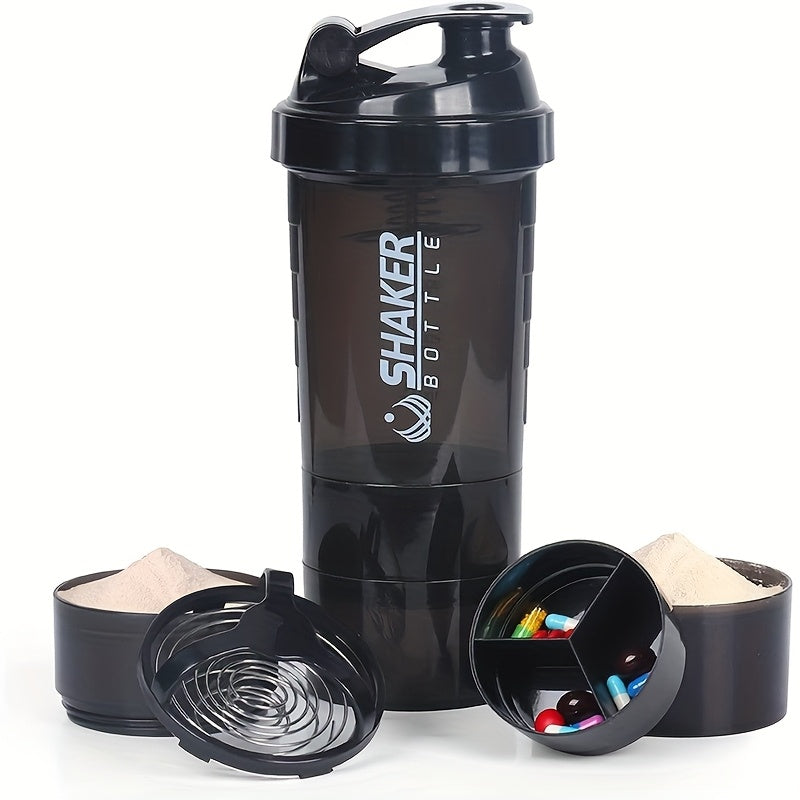 Portable shaker bottle ready for gym, office, or travel