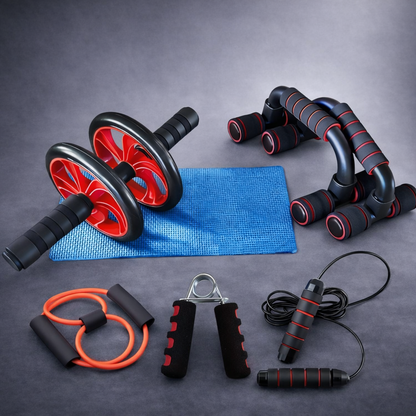 U shaped push up bars set of 5 in red for upper body workouts